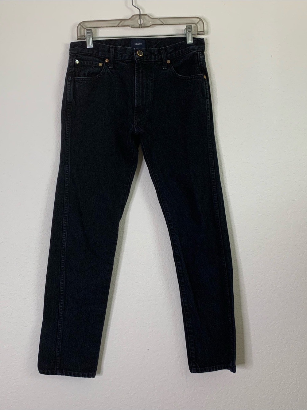 Khaite womens black Kyle straight leg 100% cotton jeans 25 - Picture 2 of 10
